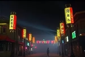 《旧唱片行》黑胶唱片与木质试听架横版画面